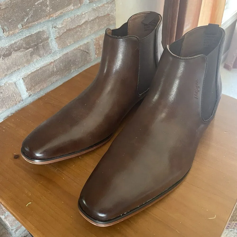 Tommy Hilfiger Sesame Chelsea Boot Men 11.5D Dark Natural Tan Career Preppy